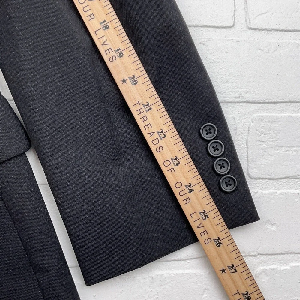 Pronto Uomo Blazer Men 42L Black Platinum Career Classic Wool Neutral Jacket VTG